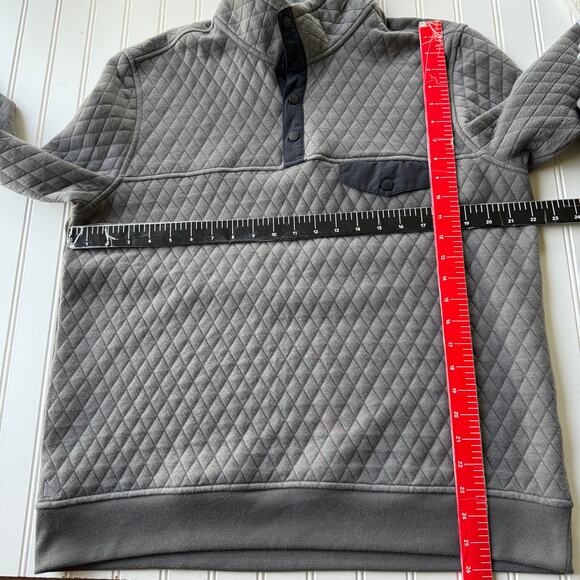 UNTUCKit Size L Gray/green & black half snap button up quilted pullover sweater - Picture 9 of 9